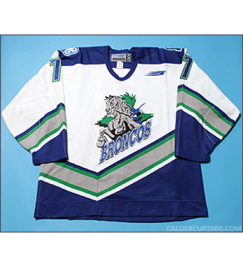 Custom WHL Swift Current Broncos 1999 00 Lawrence Nycholat Home Hockey Jersey White